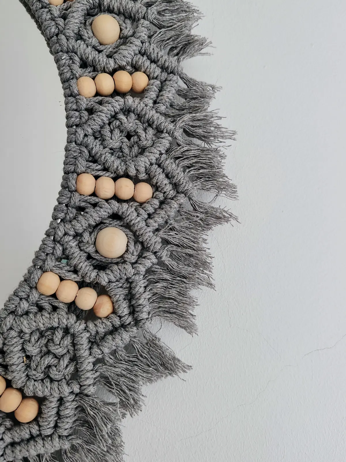 Espejo de macramé Maku 4 Espejo de macramé gris Maku decoración artesanal Sweetlar