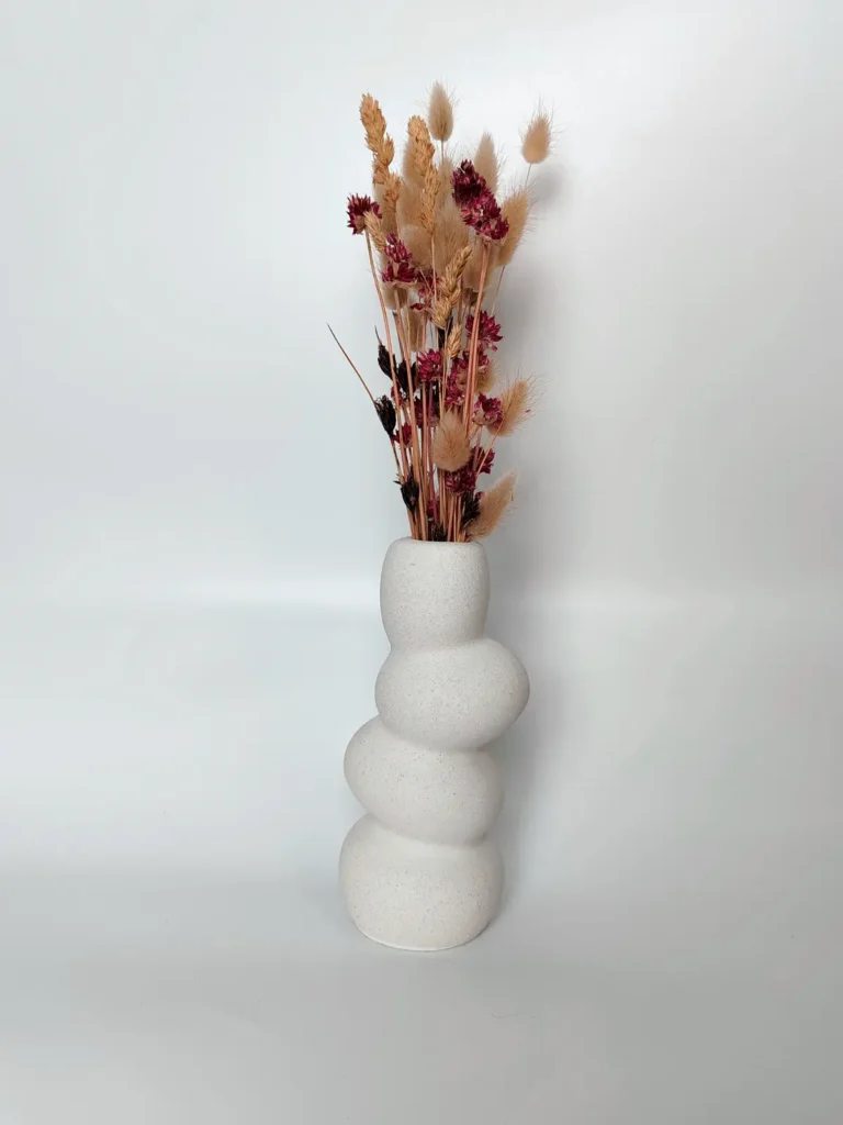Jarrón decorativo Apacheta blanco efecto arena de estilo nórdico y natural decoración Sweetlar