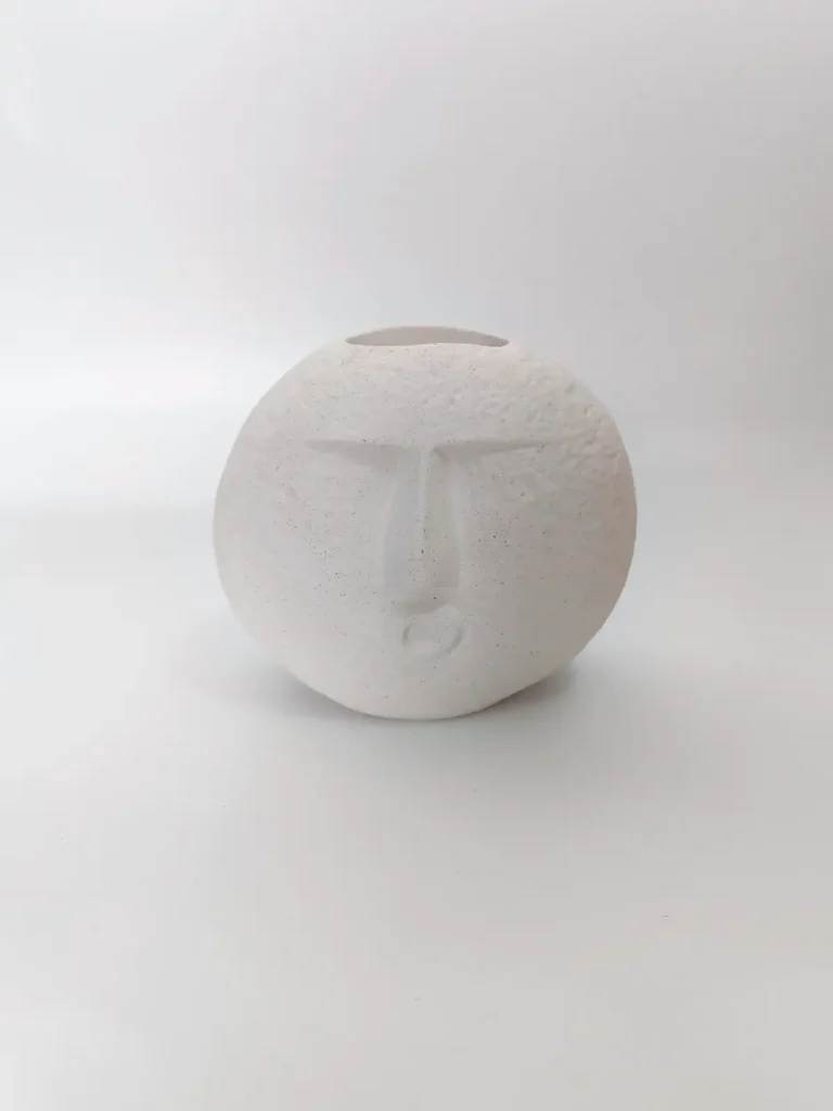 Inicio 1 Jarrón mini Marto blanco con rostro estilo étnico decoración artesanal Sweetlar