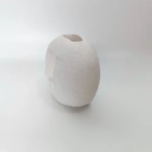 Jarrón mini Marto blanco con rostro estilo étnico decoración artesanal Sweetlar