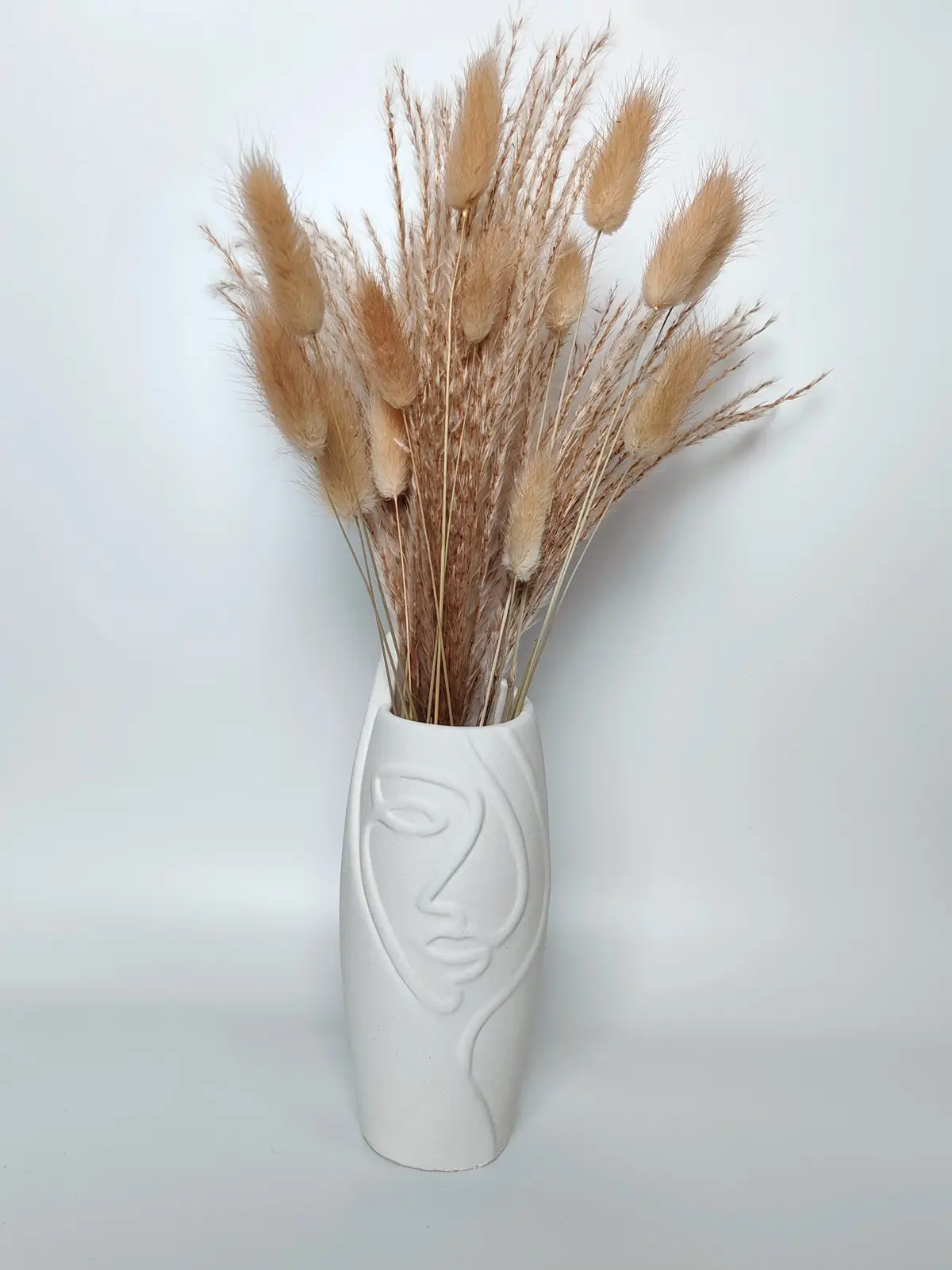 Jarrón con rostro Freya blanco estilo nórdico decoración artesanal Sweetlar