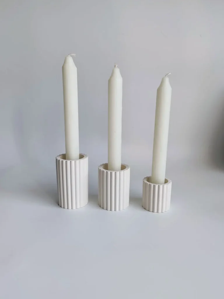 Inicio 2 Portavelas nórdico Ripe blanco crema set de 3 decoración artesanal Sweetlar